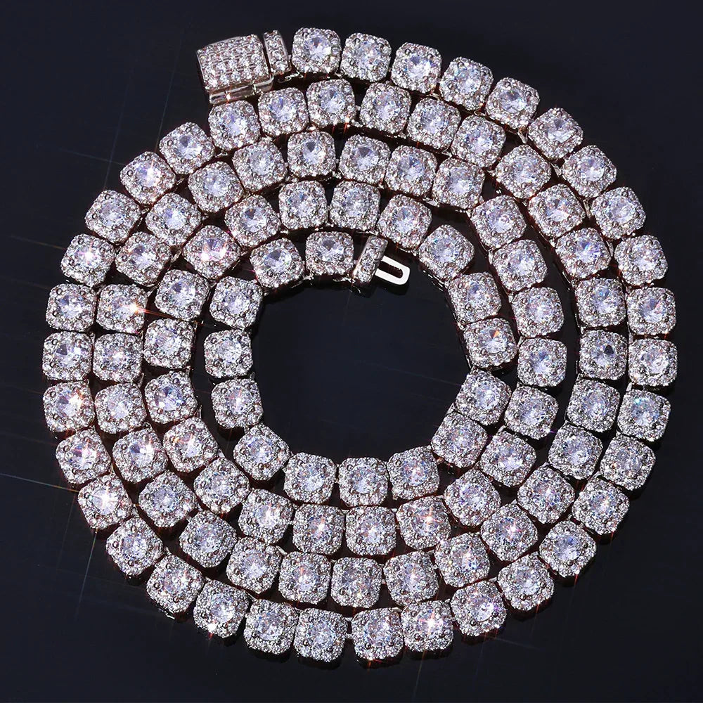 Custom 5mm Baguette Tennis Chain | Fold-Over Clasp Hip Hop Bling | Caratix - CaratixJewelry